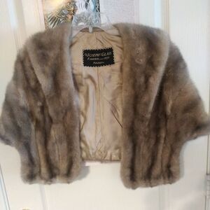 Joseph Glass Furriers Women's Stole Fur Wrap Classic Brown Rustic Shawl